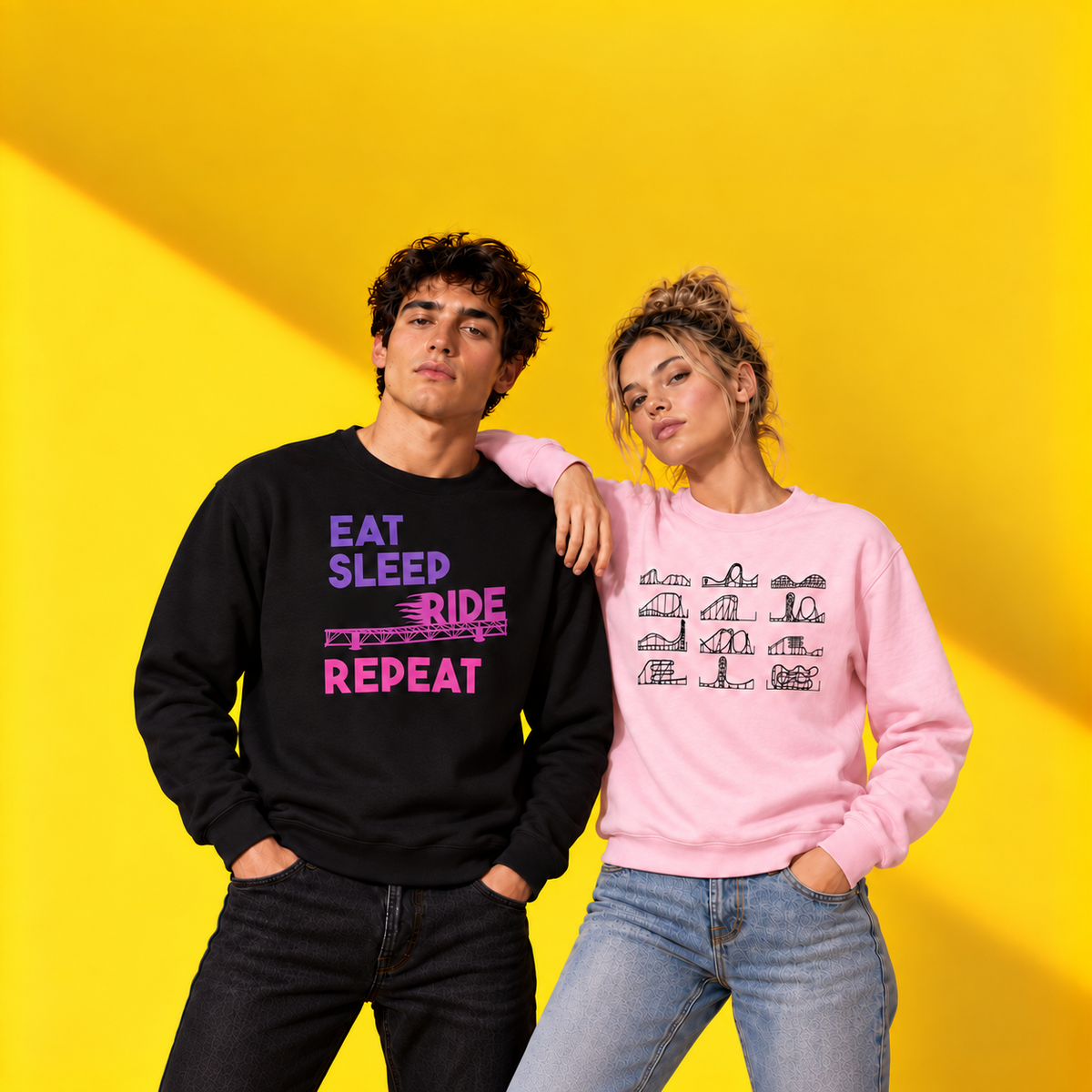 Freizeitpark Sweatshirts – Coasterfashion Models im Studio