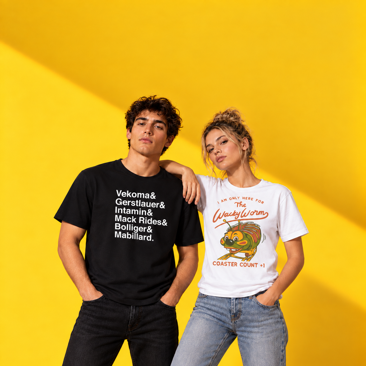 Achterbahn T-Shirts – Coasterfashion Models im Studio