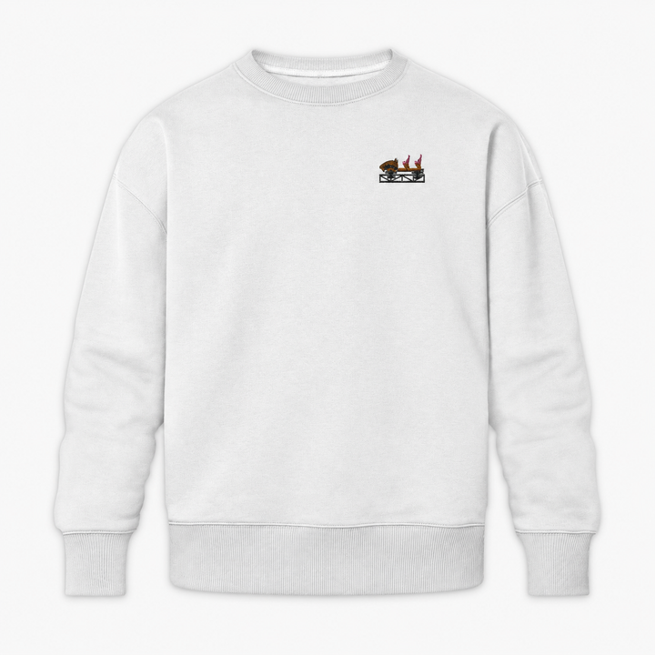 Multi Launch Coaster Brühl Frontcar Stick Sweatshirt – Weiß