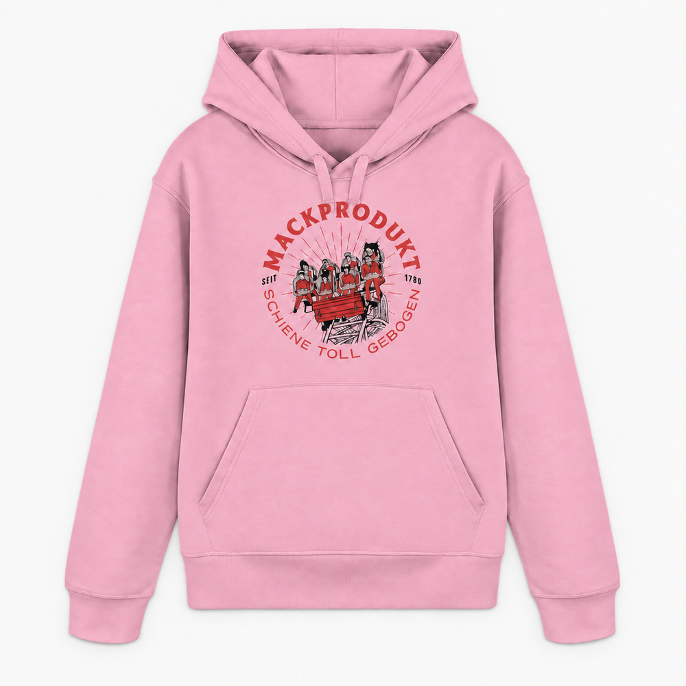 MACKPRODUKT Hoodie in Pink mit Achterbahn-Frontprint