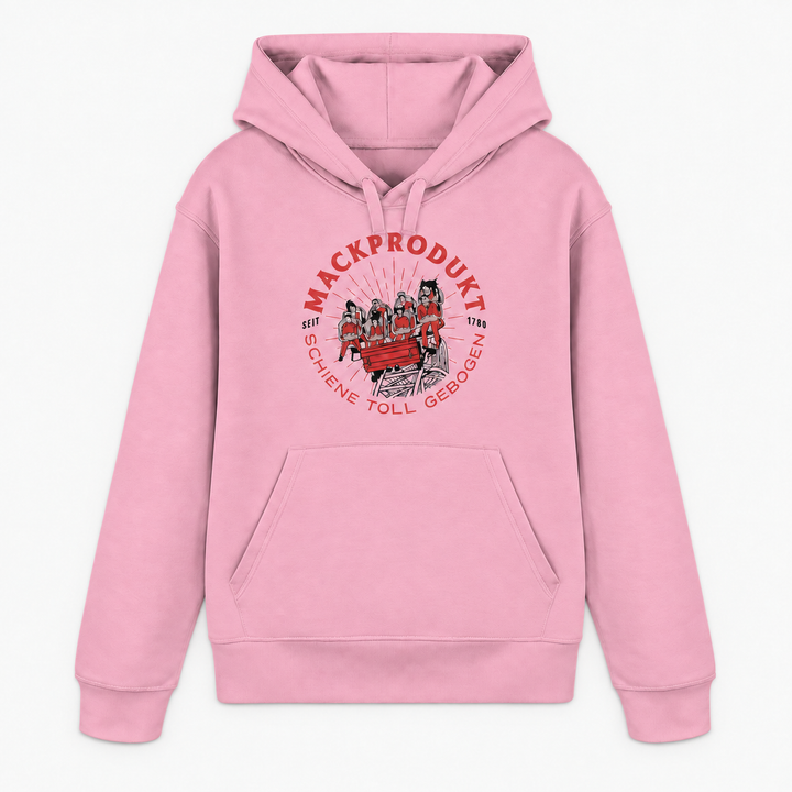 MACKPRODUKT Hoodie in Pink mit Achterbahn-Frontprint