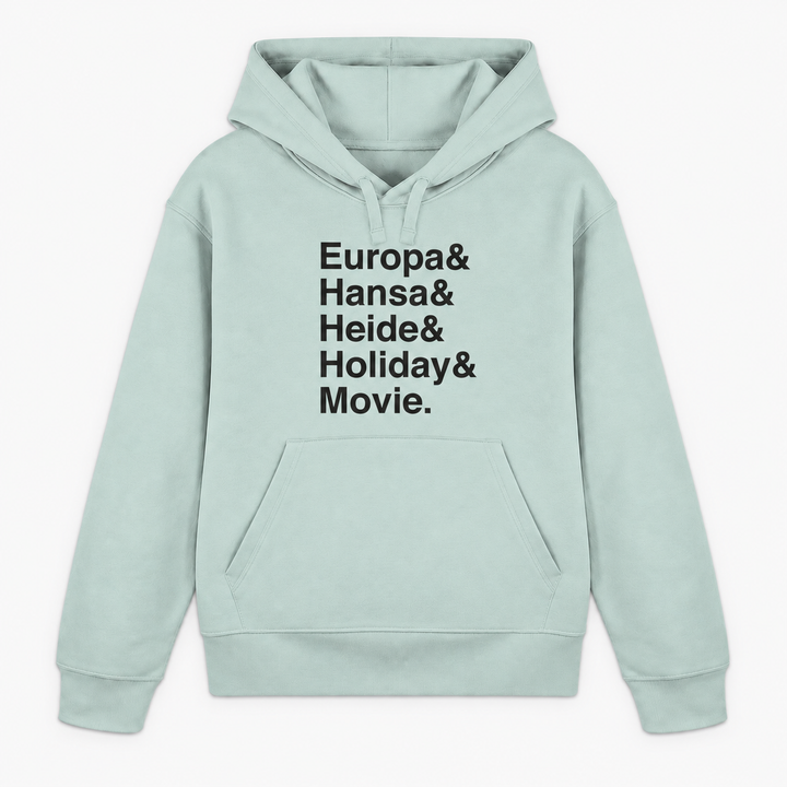 PARKS Hoodie in Caribbean Blue mit schwarzem Freizeitpark-Schriftprint
