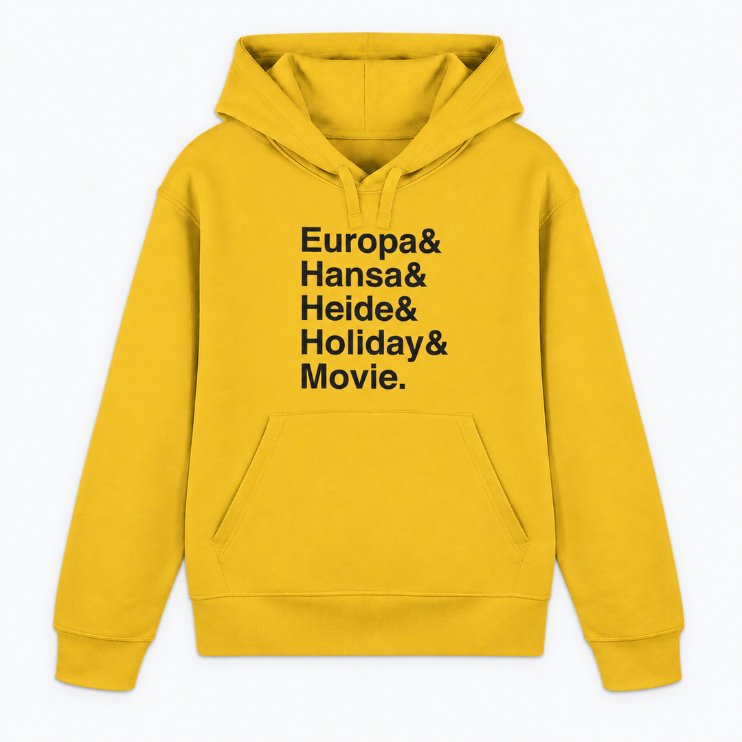 PARKS Hoodie in Gelb mit schwarzem Freizeitpark-Schriftprint