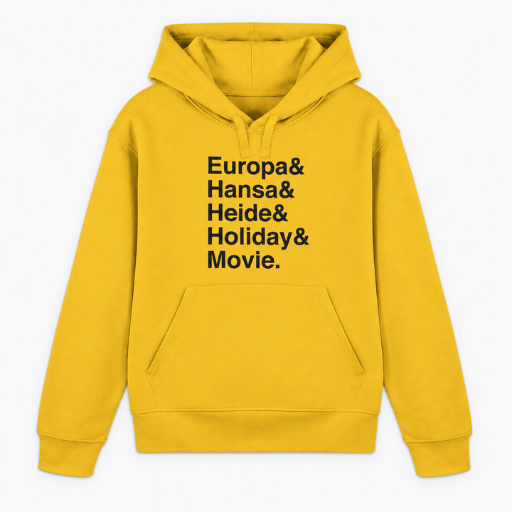 PARKS Hoodie in Gelb mit schwarzem Freizeitpark-Schriftprint