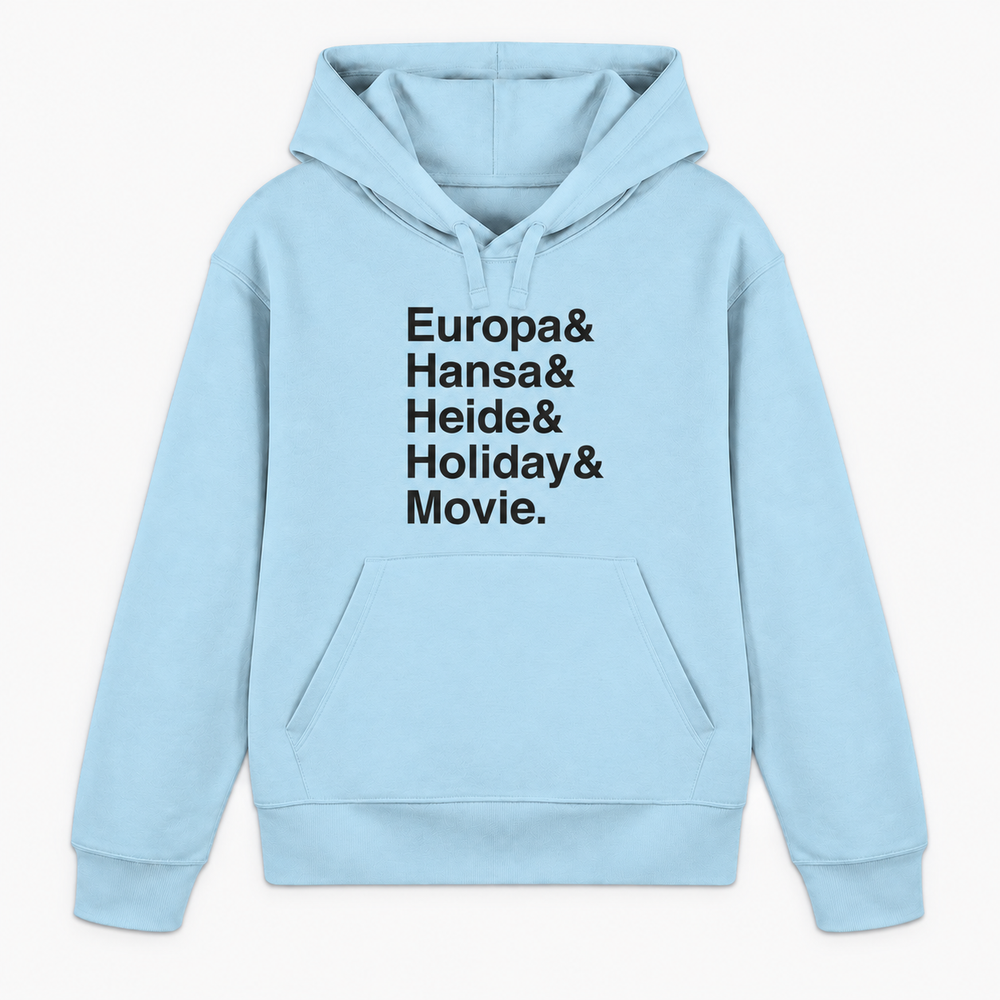 PARKS Hoodie in Himmelblau mit schwarzem Freizeitpark-Schriftprint