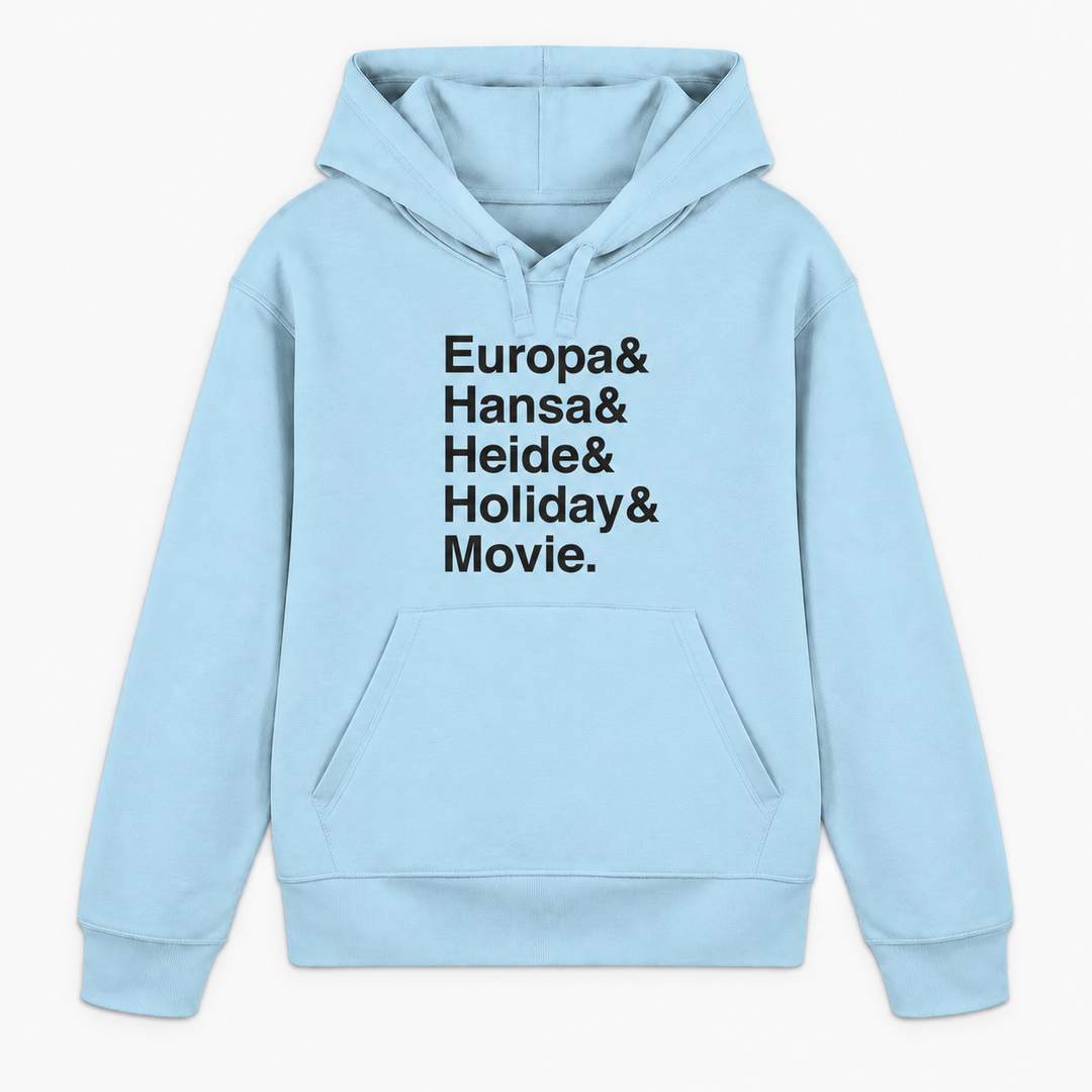 PARKS Hoodie in Himmelblau mit schwarzem Freizeitpark-Schriftprint