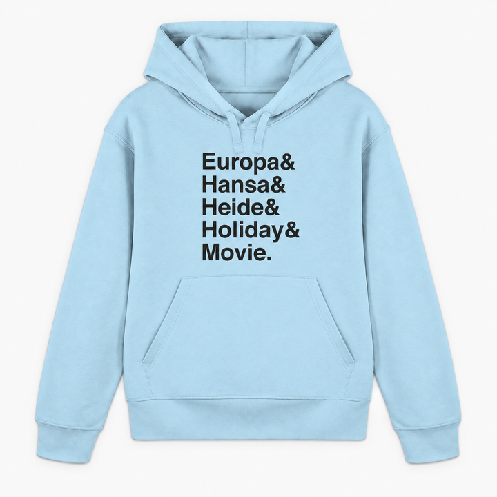 PARKS Hoodie in Himmelblau mit schwarzem Freizeitpark-Schriftprint