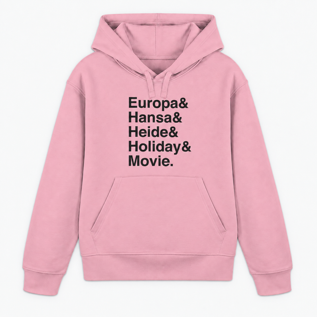 PARKS Hoodie in Pink mit schwarzem Freizeitpark-Schriftprint