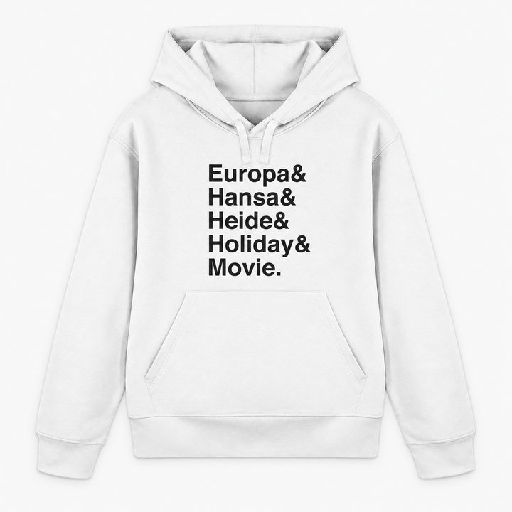 PARKS Hoodie in Weiß mit schwarzem Freizeitpark-Schriftprint