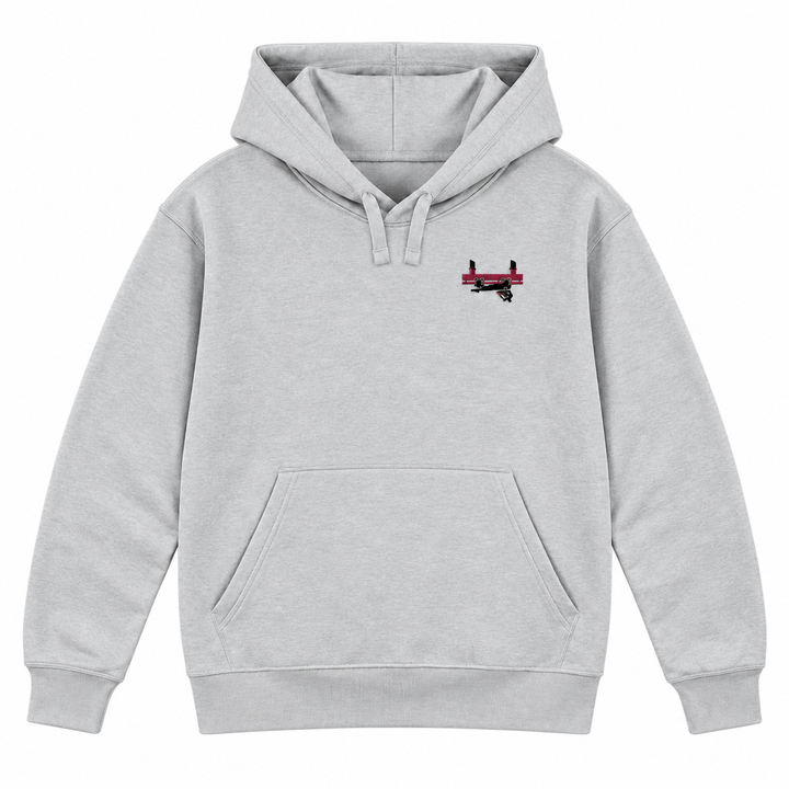 Flying Coaster Brühl Frontcar Stick Hoodie – Grau meliert