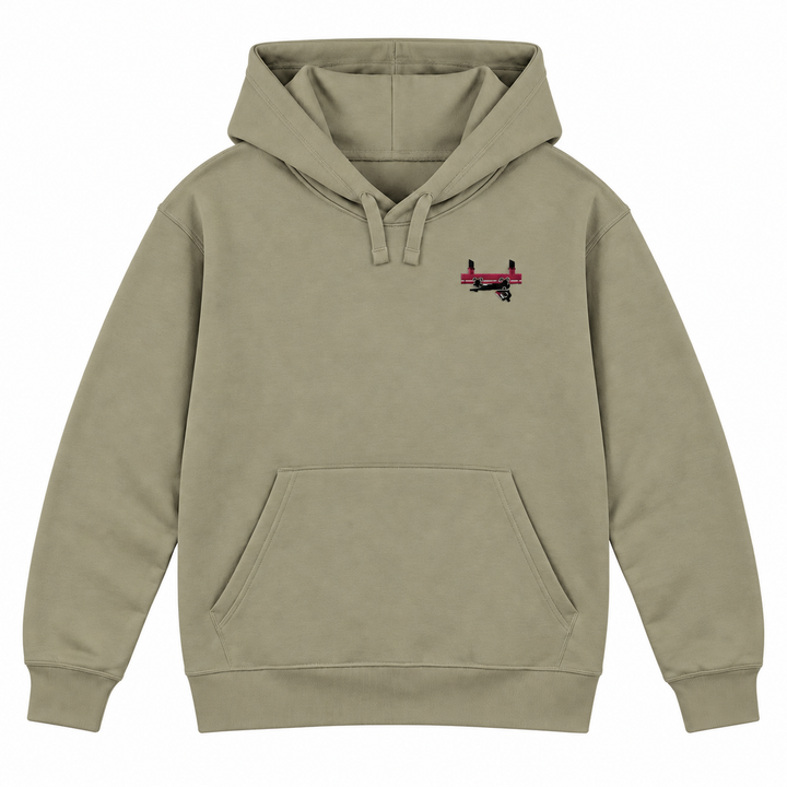 Flying Coaster Brühl Frontcar Stick Hoodie – Khaki