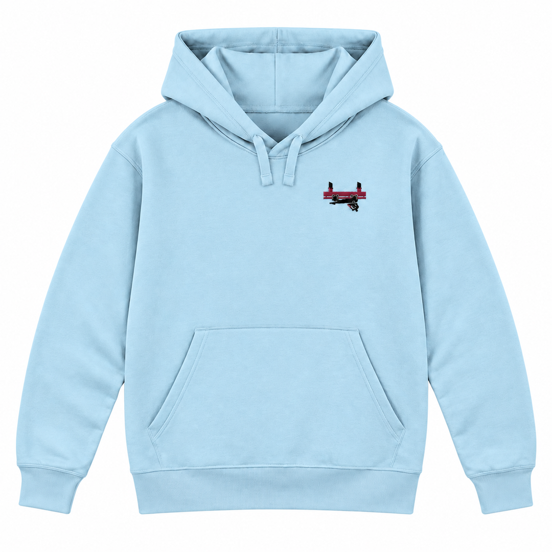 Flying Coaster Brühl Frontcar Stick Hoodie – Hellblau