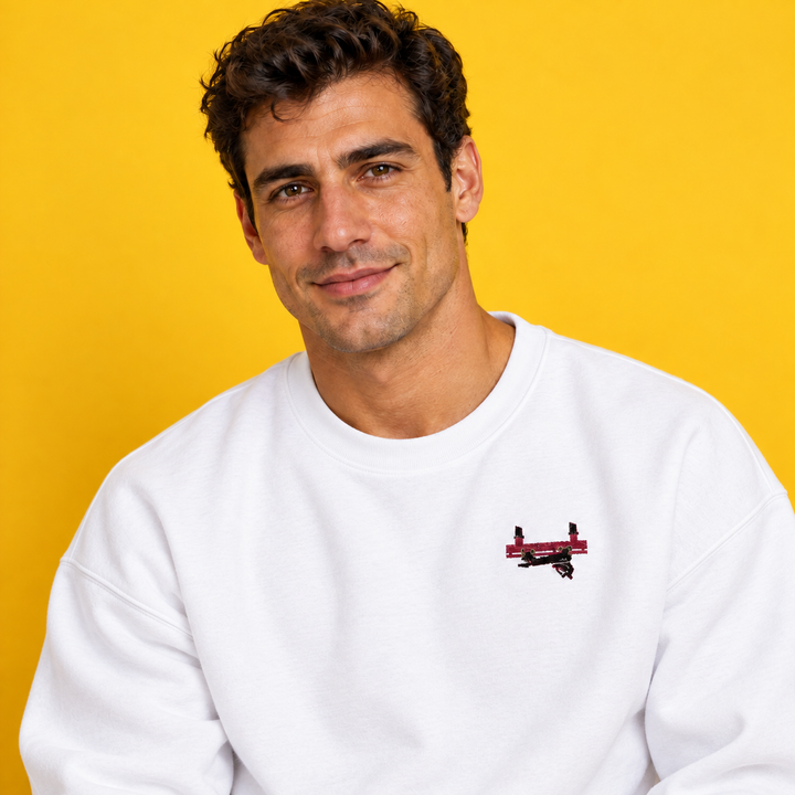 Flying Coaster Brühl Frontcar Stick Sweatshirt – Weiß – Model