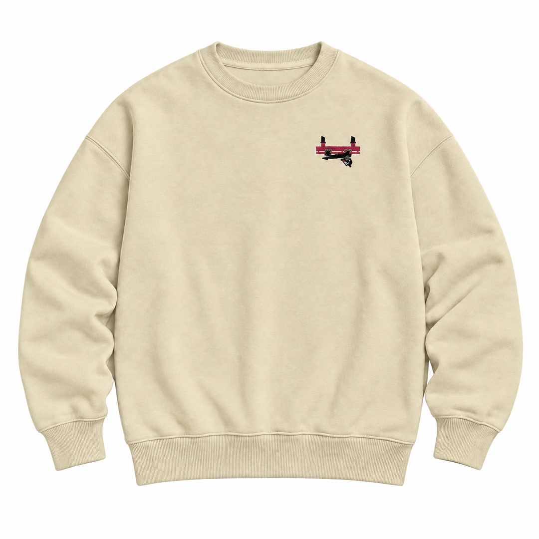 Flying Coaster Brühl Frontcar Stick Sweatshirt – Natur