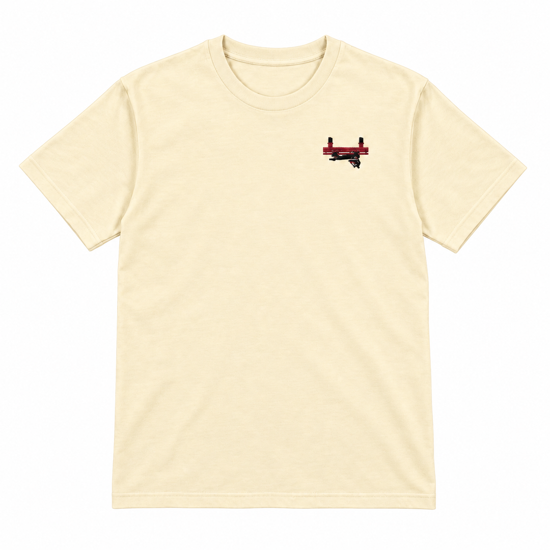 Flying Coaster Brühl Frontcar Stick T-Shirt – Natur