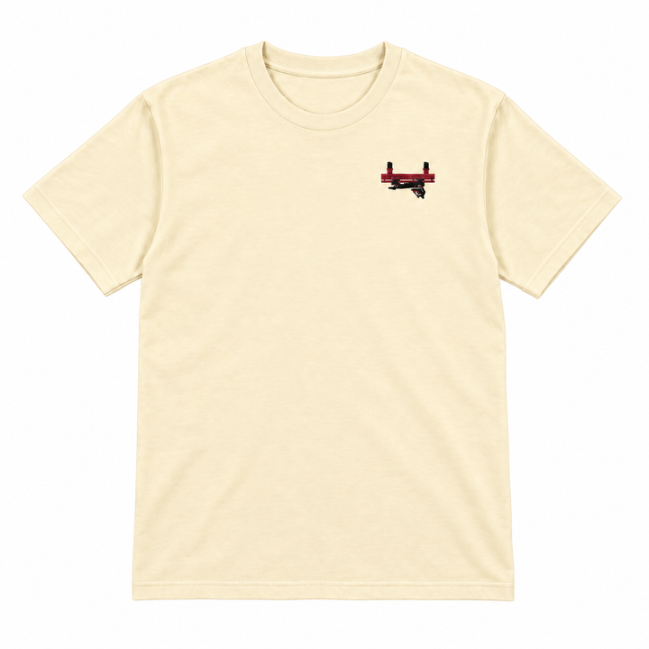 Flying Coaster Brühl Frontcar Stick T-Shirt – Natur