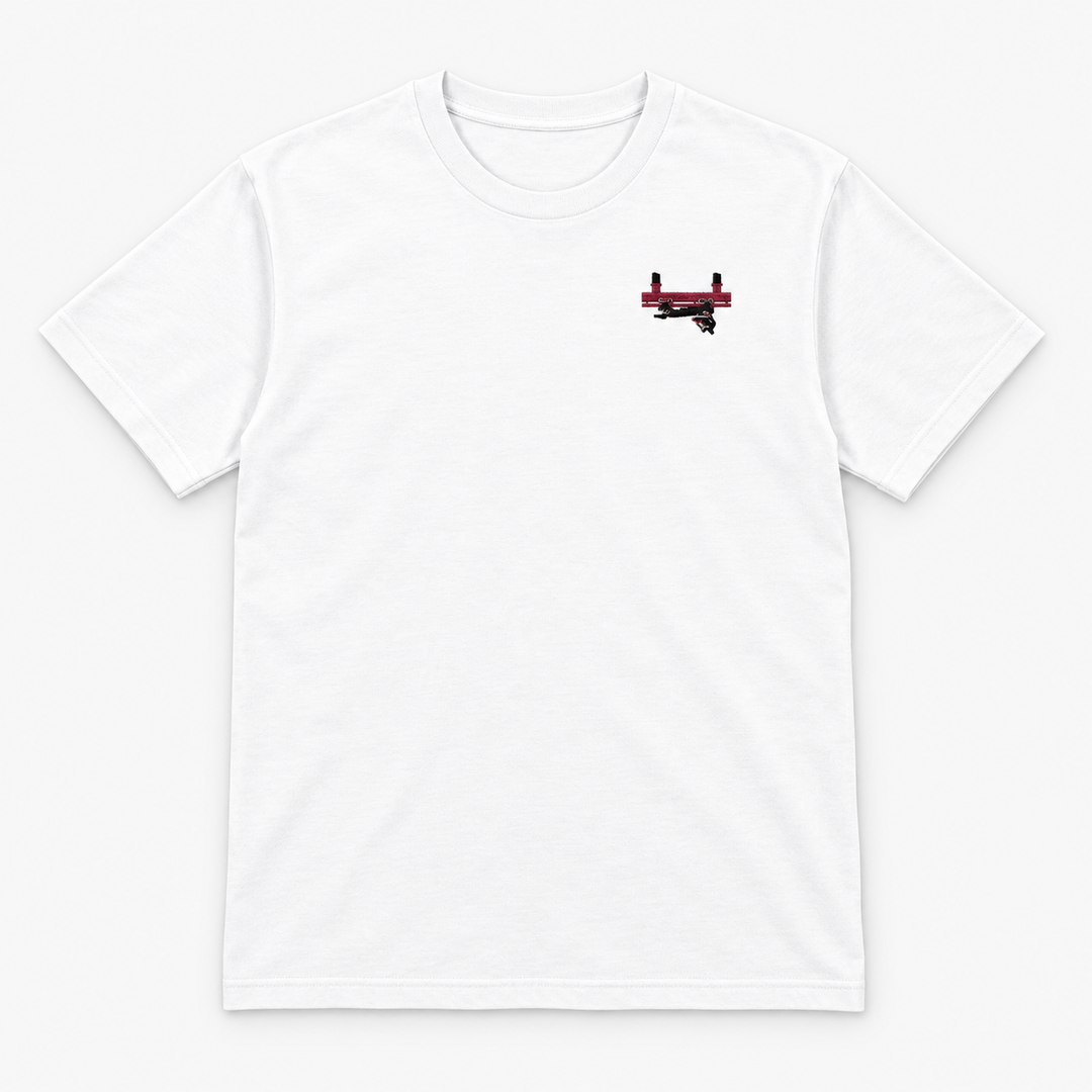 Flying Coaster Brühl Frontcar Stick T-Shirt – Weiß