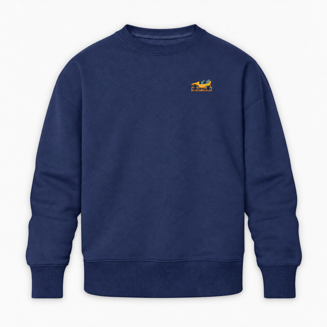 Mega Coaster Haßloch Frontcar Stick Sweatshirt – Marineblau