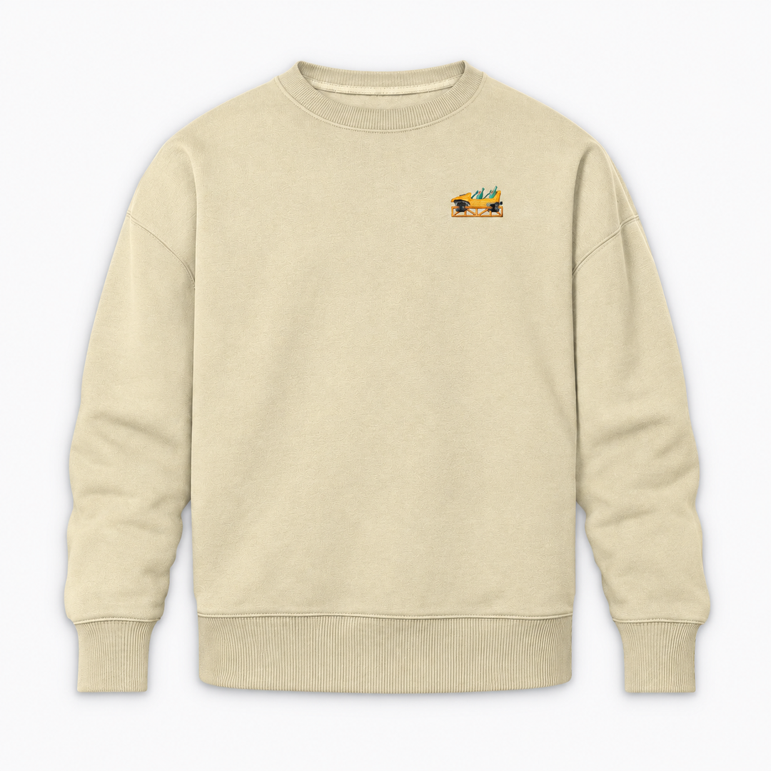 Mega Coaster Haßloch Frontcar Stick Sweatshirt – Natural Raw