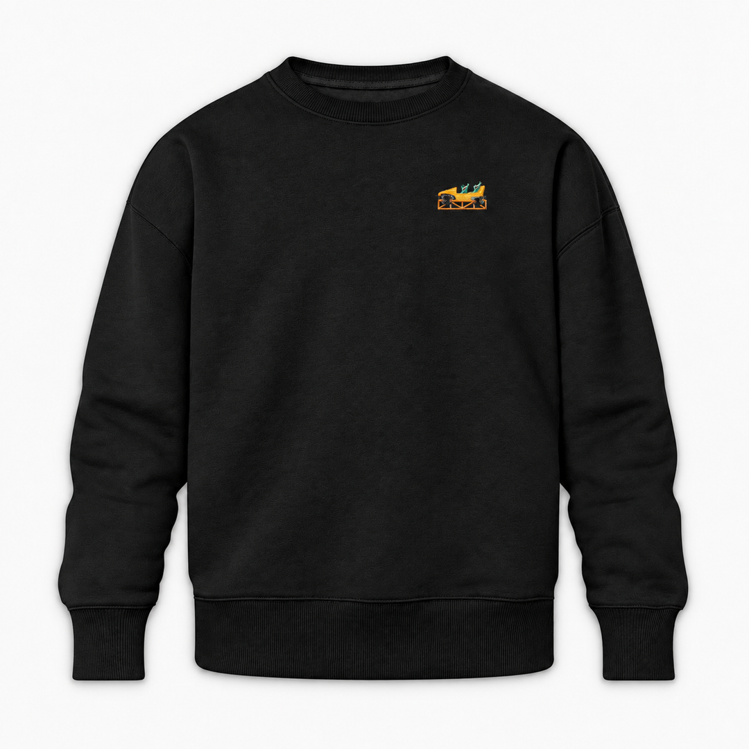 Mega Coaster Haßloch Frontcar Stick Sweatshirt – Schwarz