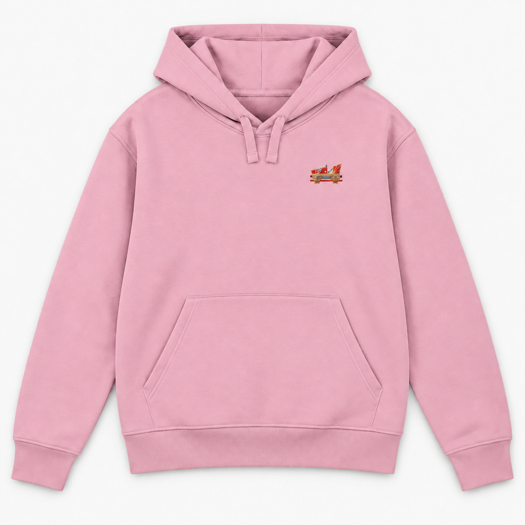 Indoor Coaster 2.0 Rust Frontcar Stick Hoodie – Rosa – Vorderseite