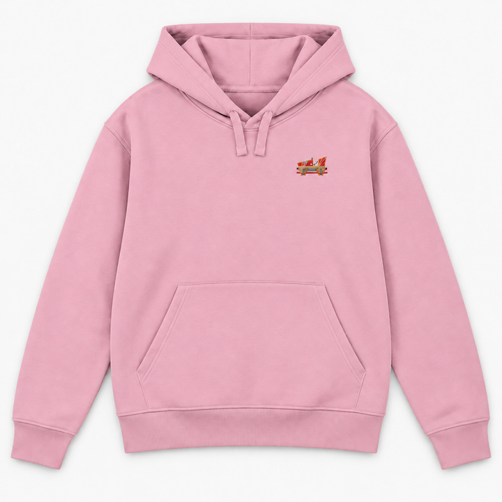 Indoor Coaster 2.0 Rust Frontcar Stick Hoodie – Rosa – Vorderseite