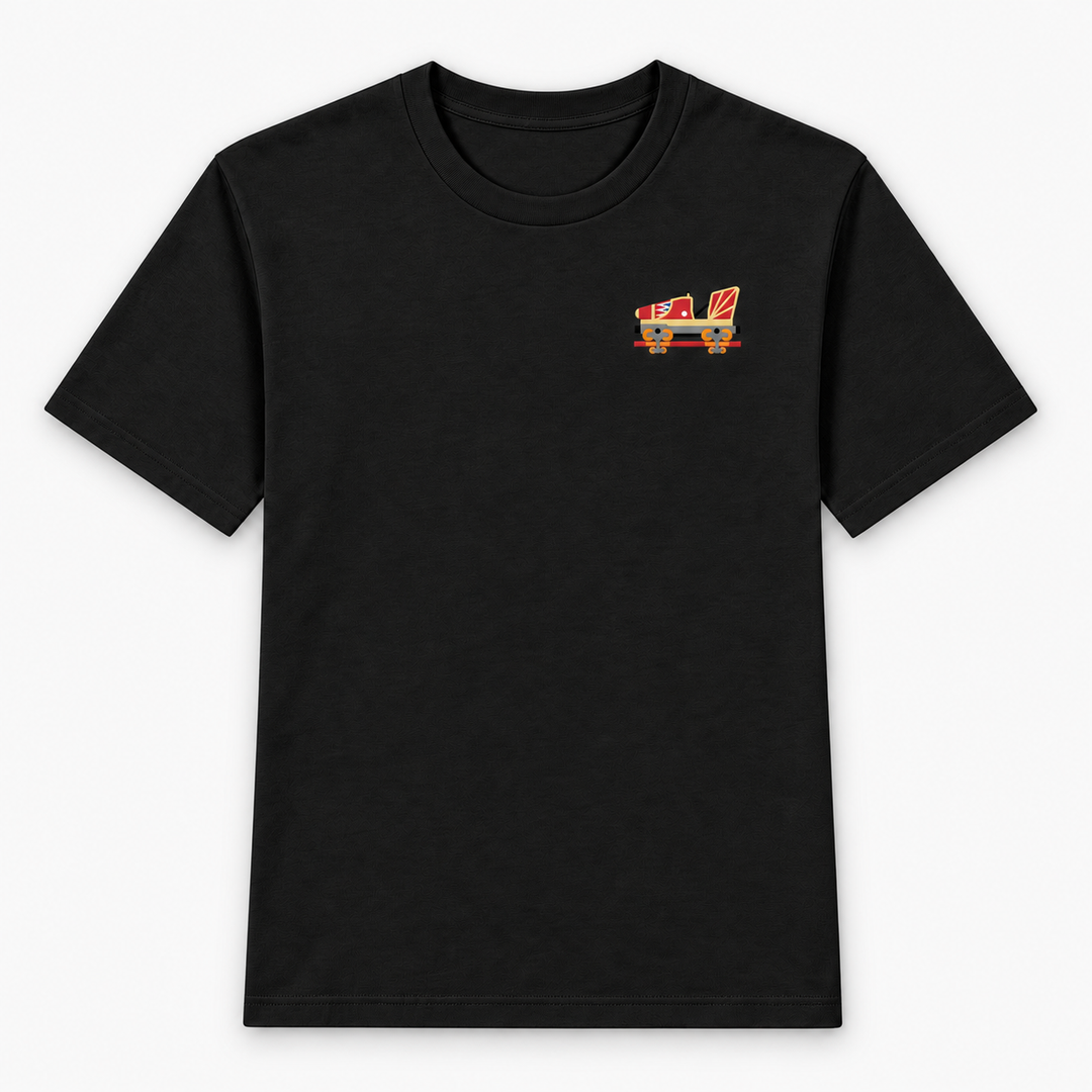 Indoor Coaster 2.0 Rust Frontcar – T-Shirt Schwarz