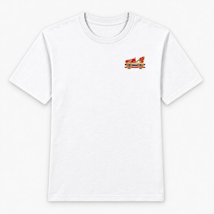 Indoor Coaster 2.0 Rust Frontcar – T-Shirt Weiß