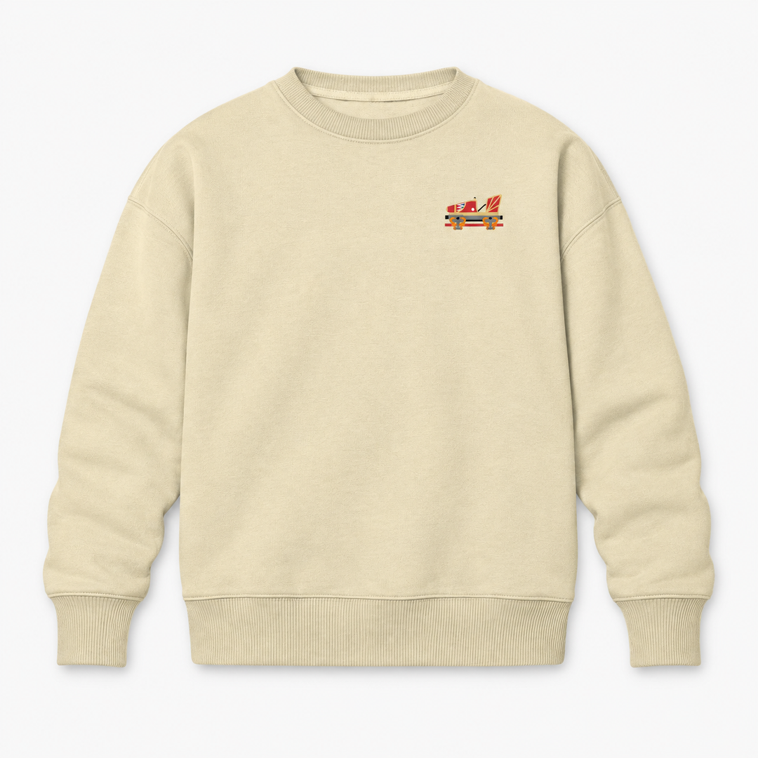 Indoor Coaster 2.0 Rust Frontcar Stick Sweatshirt – Natur, Vorderseite