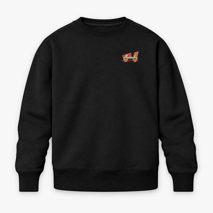 Indoor Coaster 2.0 Rust Frontcar Stick Sweatshirt – Schwarz, Vorderseite