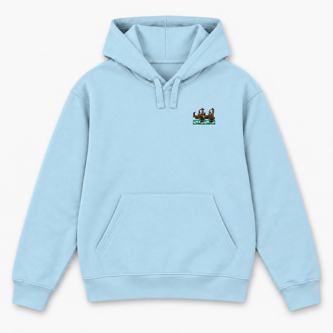 Launch Coaster Sierksdorf Frontcar Stick Hoodie – Hellblau – Vorderseite