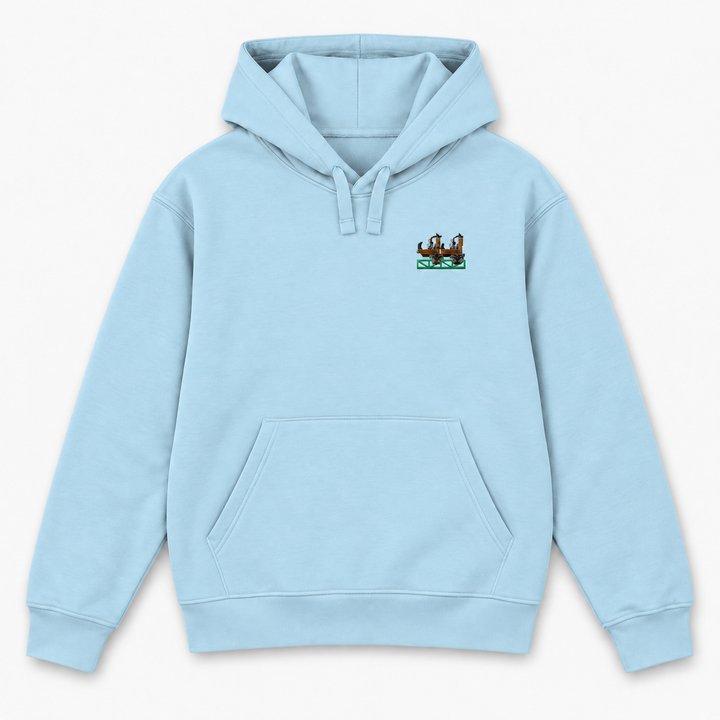 Launch Coaster Sierksdorf Frontcar Stick Hoodie – Hellblau – Vorderseite