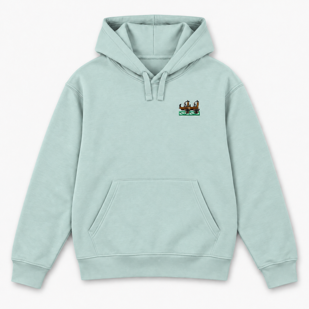 Launch Coaster Sierksdorf Frontcar Stick Hoodie – Karibikblau – Vorderseite