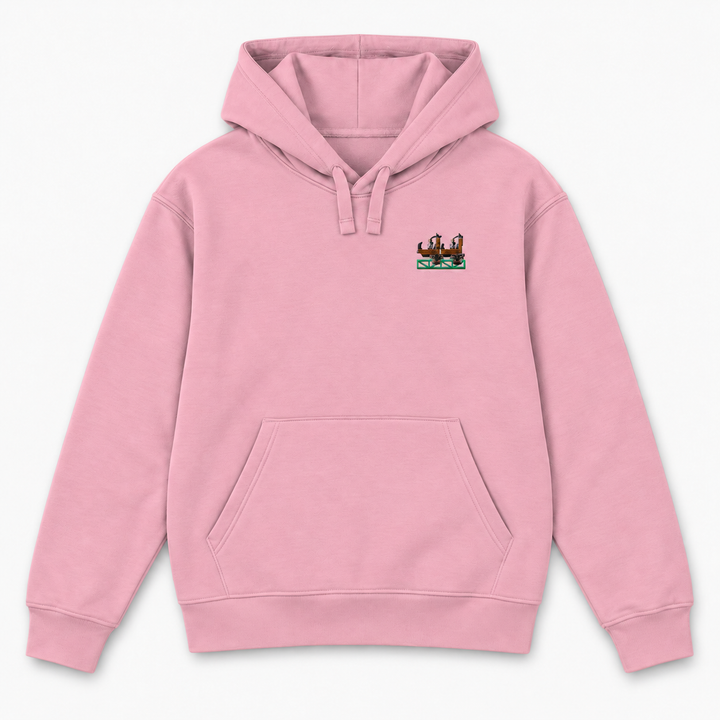 Launch Coaster Sierksdorf Frontcar Stick Hoodie – Rosa – Vorderseite