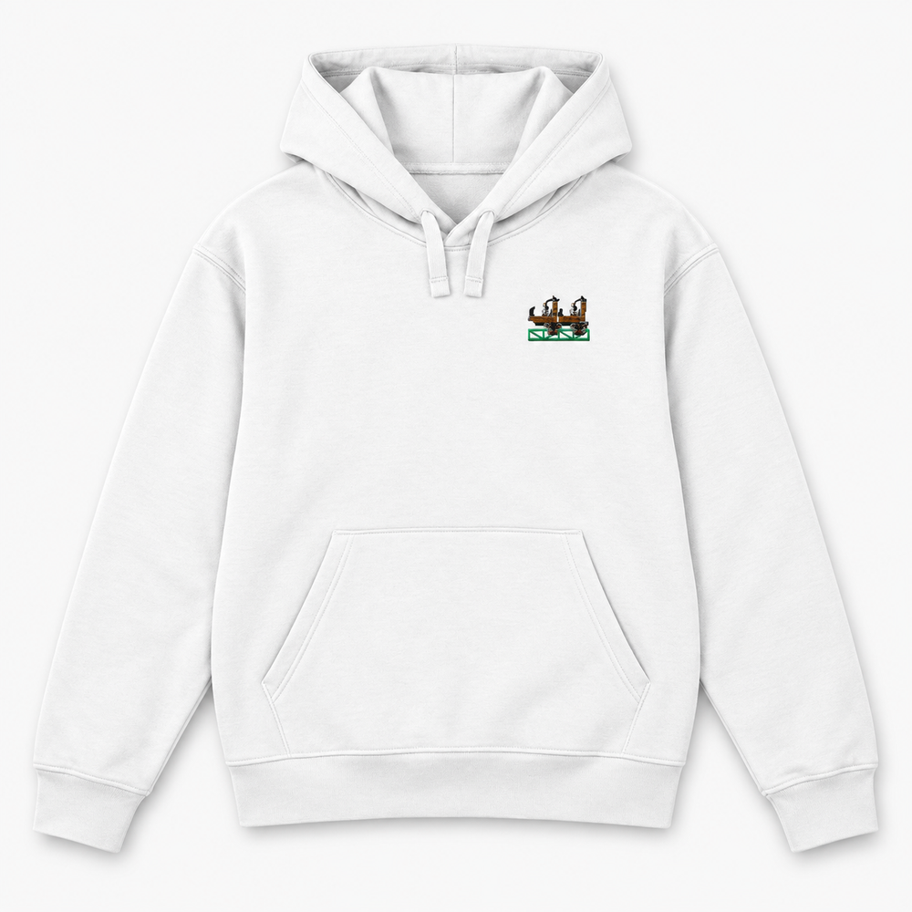 Launch Coaster Sierksdorf Frontcar Stick Hoodie – Weiß – Vorderseite