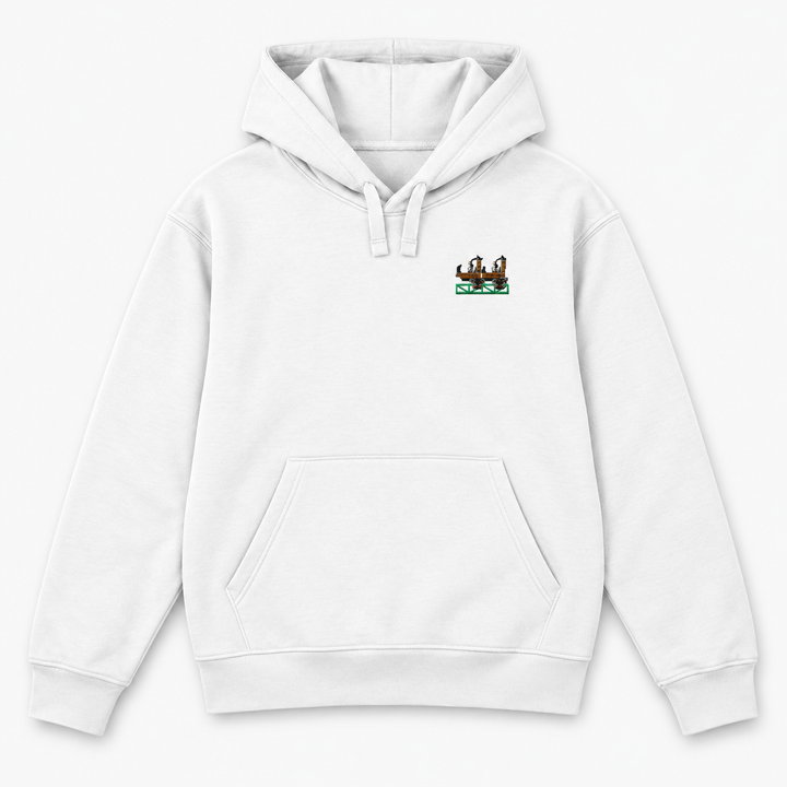 Launch Coaster Sierksdorf Frontcar Stick Hoodie – Weiß – Vorderseite