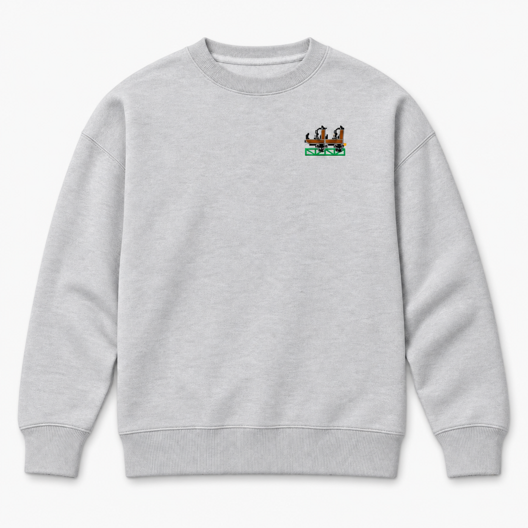 Launch Coaster Sierksdorf Frontcar Stick Sweatshirt – Grau meliert, Vorderseite