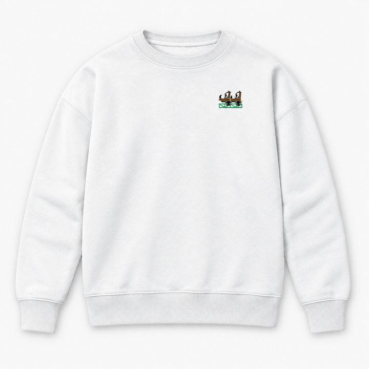 Launch Coaster Sierksdorf Frontcar Stick Sweatshirt – Weiß, Vorderseite