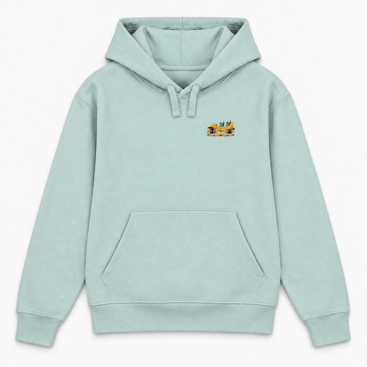 Mega Coaster Haßloch Frontcar Stick Hoodie – Karibikblau