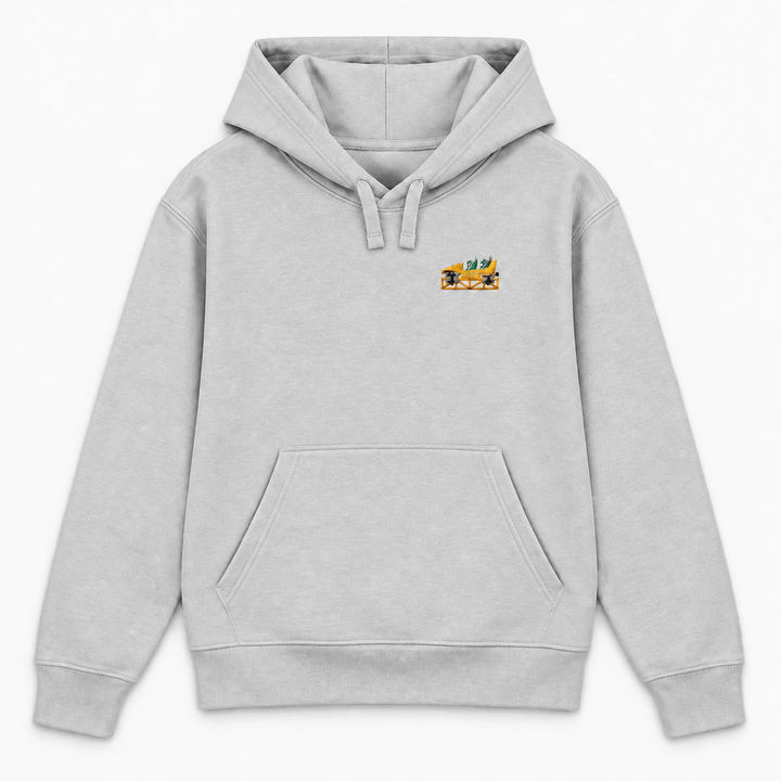 Mega Coaster Haßloch Frontcar Stick Hoodie – Grau meliert