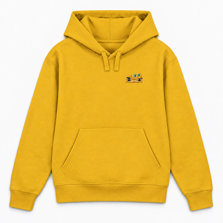 Mega Coaster Haßloch Frontcar Stick Hoodie – Gelb