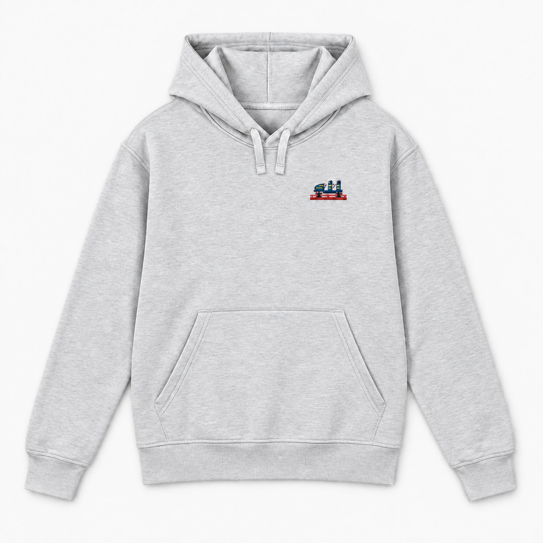Olympia Frontcar Stick Hoodie – Grau meliert