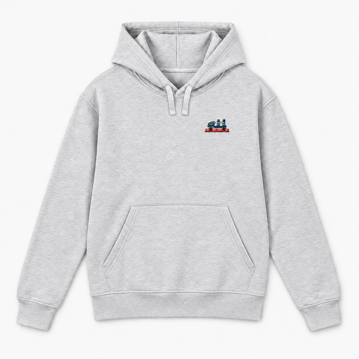 Olympia Frontcar Stick Hoodie – Grau meliert