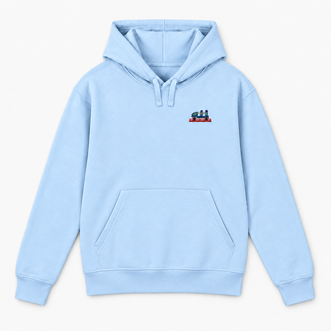Olympia Frontcar Stick Hoodie – Hellblau