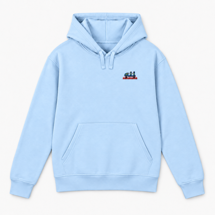 Olympia Frontcar Stick Hoodie – Hellblau