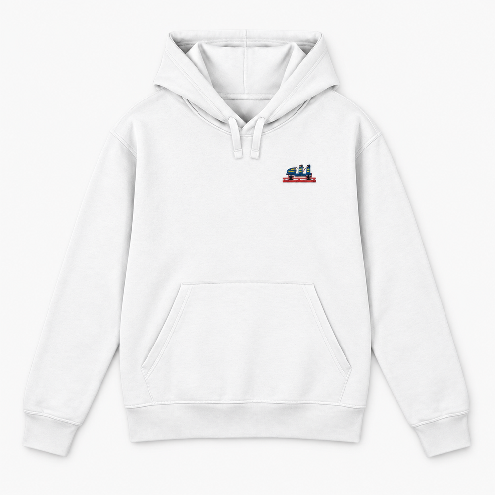 Olympia Frontcar Stick Hoodie – Weiß