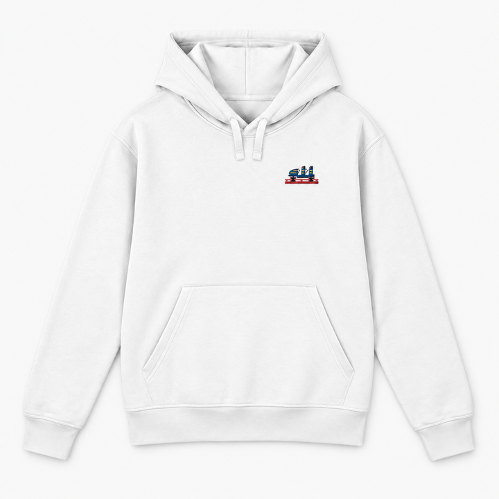 Olympia Frontcar Stick Hoodie – Weiß