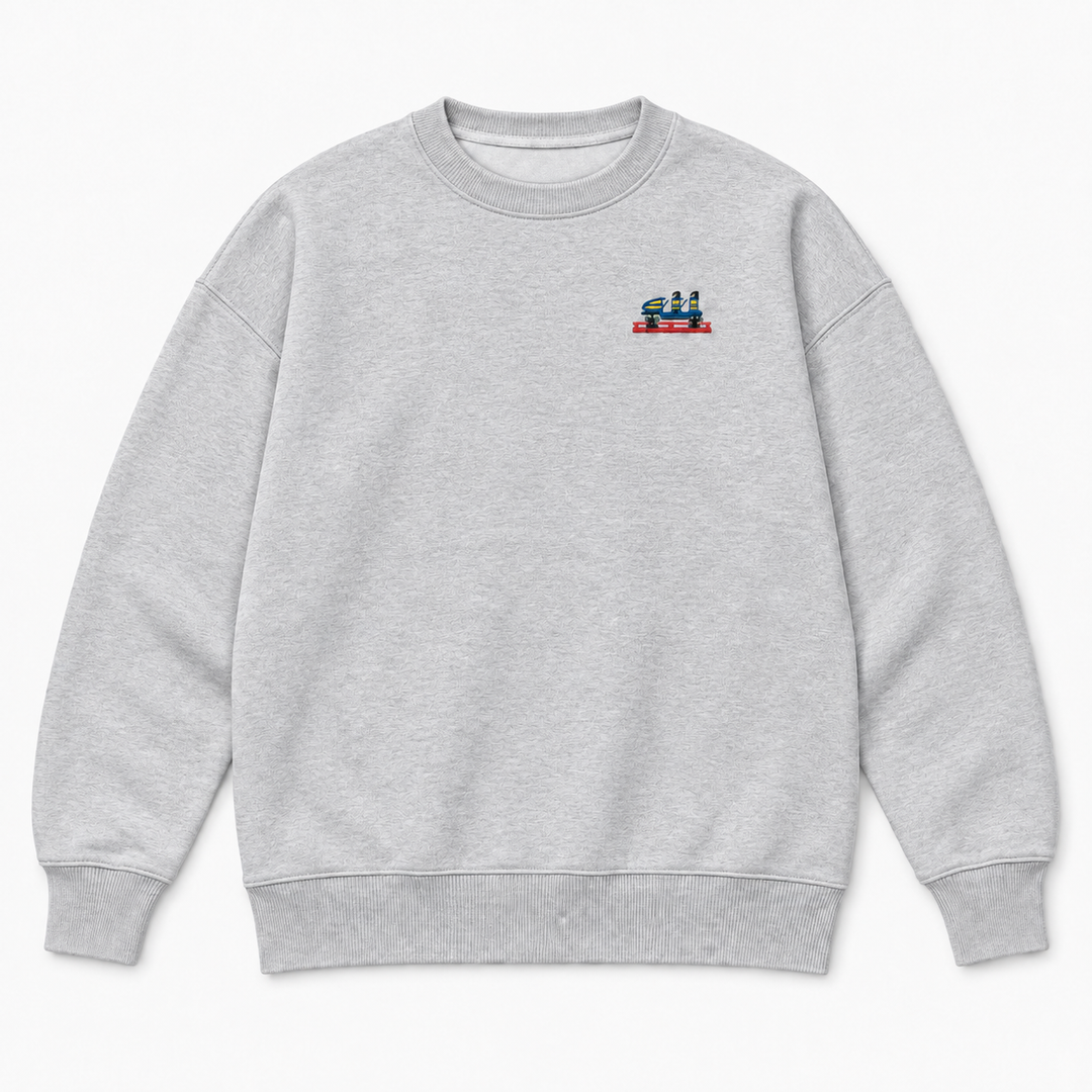 Olympia Frontcar Stick Sweatshirt – Grau meliert