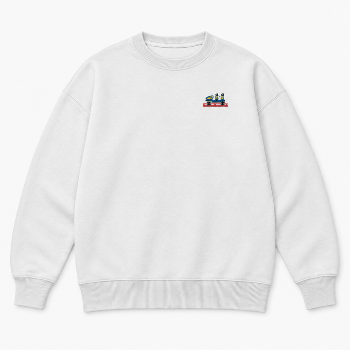 Olympia Frontcar Stick Sweatshirt – Weiß