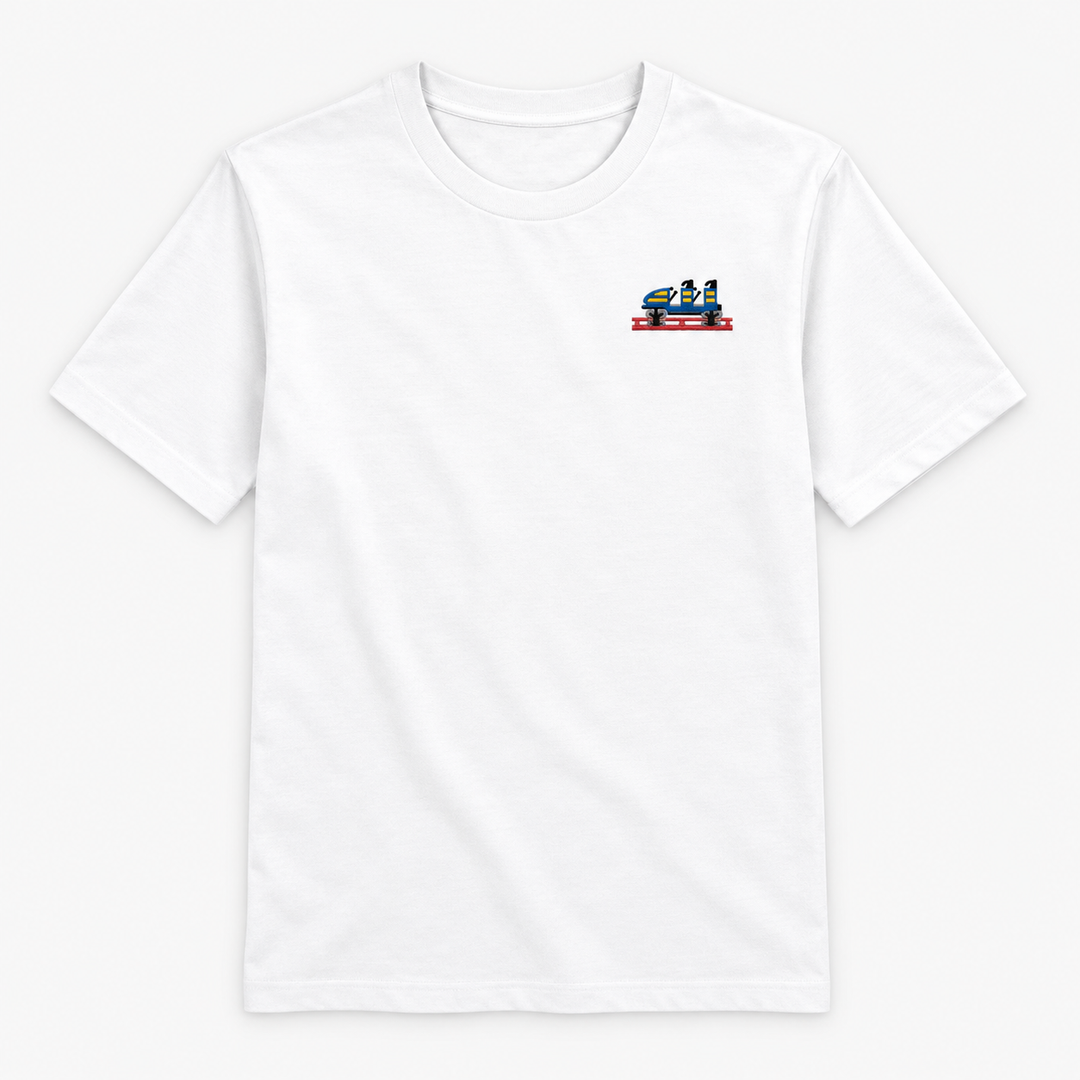 Olympia Frontcar Stick T-Shirt – Weiß